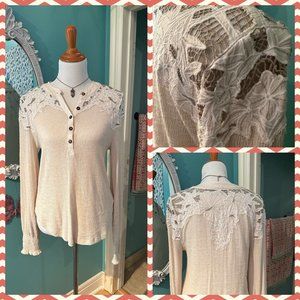 Cream Free People Knit Top